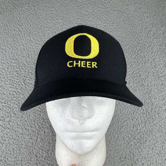 Nike Oregon Ducks Cheer Black Embroidered Hat Black Fitted Size‎ M/l NWT - Picture 1 of 8